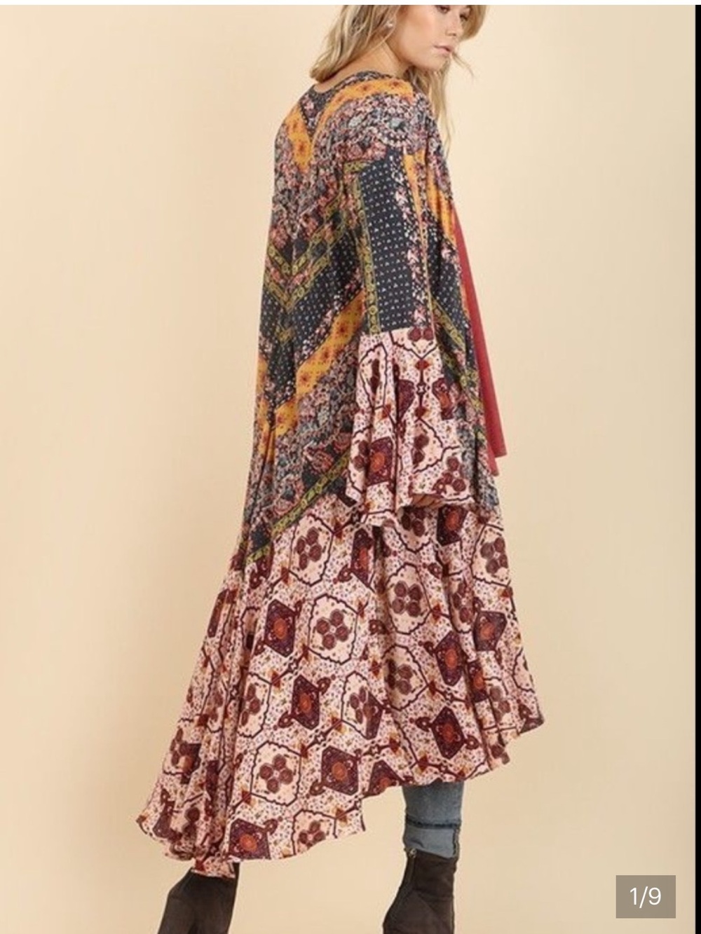 Umgee Woman'sPlus-Size Piece of My Heart Open-Front Kimono/Duster/Cardigan Sz 2x
